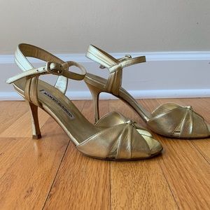 Manolo Blahnik gold sandals